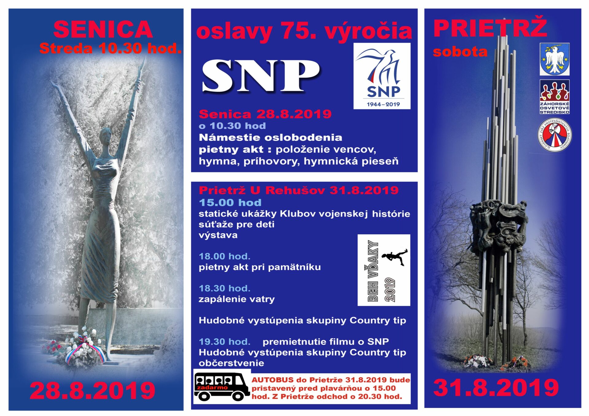 Plagát - Oslavy 75. výročia Slovenského národného povstania 2019